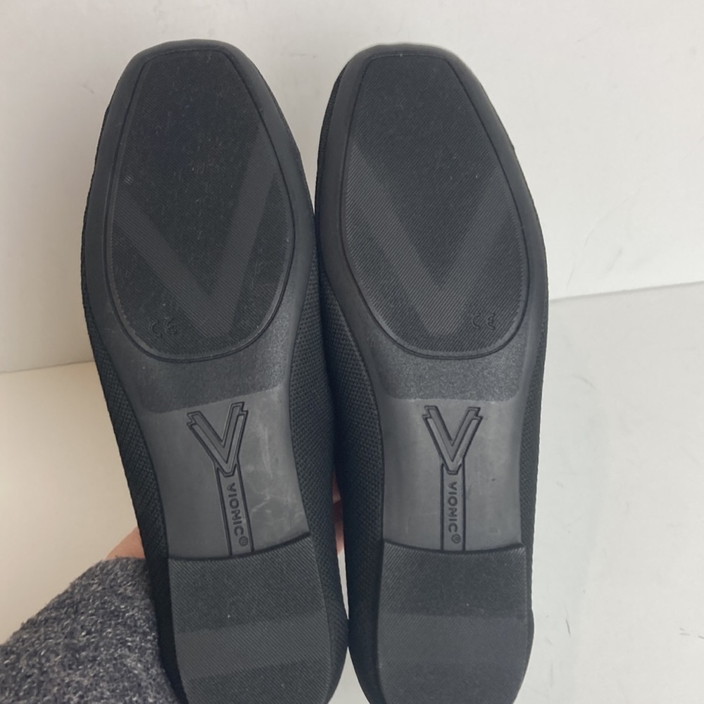 Vionic Klara Knit Ballet Flat 9.5 Black Square Toe Bow Slip-On Balletcore Office - Picture 13 of 16